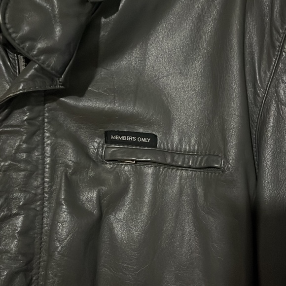 COPY - Members Only Leather Jacket Vintage Mens Gray Classic Iconic Style size … - Picture 2 of 16
